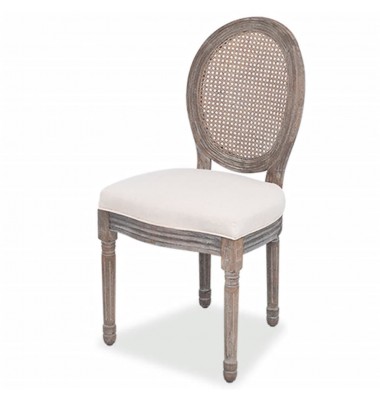  Valgomojo kėdės, 6 vnt., kreminės, audinys - Valgomojo Kėdės - 2