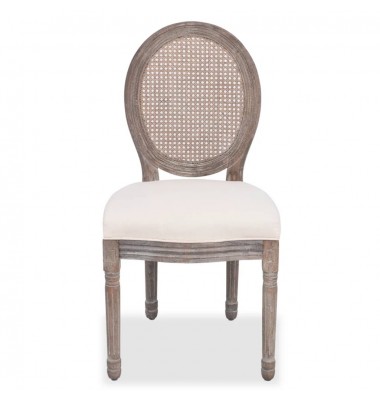  Valgomojo kėdės, 6 vnt., kreminės, audinys - Valgomojo Kėdės - 3