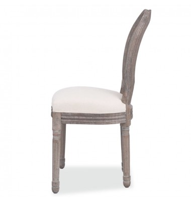  Valgomojo kėdės, 6 vnt., kreminės, audinys - Valgomojo Kėdės - 4