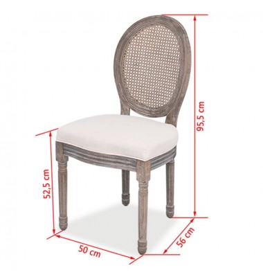  Valgomojo kėdės, 6 vnt., kreminės, audinys - Valgomojo Kėdės - 7