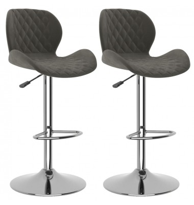  Baro taburetės, 2vnt., tamsiai pilkos spalvos, aksomas - Baro kėdės - 2