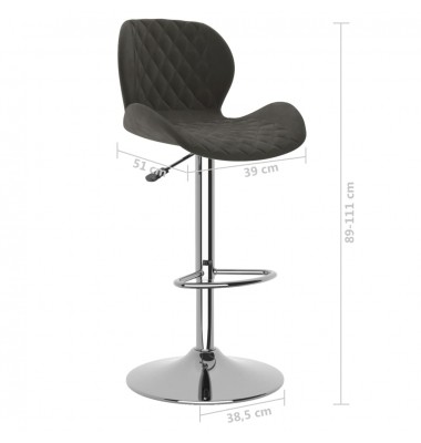  Baro taburetės, 2vnt., tamsiai pilkos spalvos, aksomas - Baro kėdės - 9