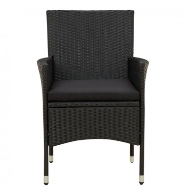  Sodo kėdės su pagalvėlėmis, 4vnt., juodos spalvos, poliratanas - Lauko kėdės - 3