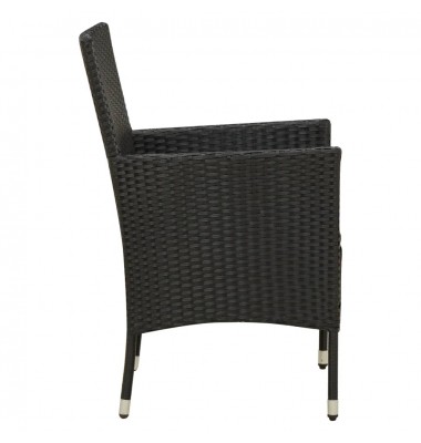  Sodo kėdės su pagalvėlėmis, 4vnt., juodos spalvos, poliratanas - Lauko kėdės - 4