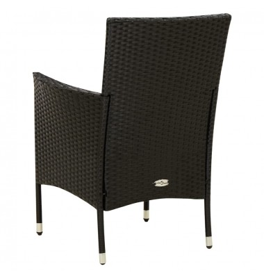  Sodo kėdės su pagalvėlėmis, 4vnt., juodos spalvos, poliratanas - Lauko kėdės - 5