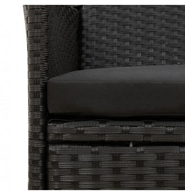  Sodo kėdės su pagalvėlėmis, 4vnt., juodos spalvos, poliratanas - Lauko kėdės - 6