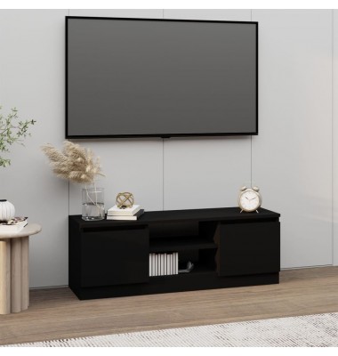  Televizoriaus spintelė su durelėmis, juoda, 102x30x36cm - TV spintelės - 1