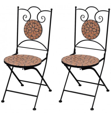  Sulankstomos bistro kėdės, 2 vnt., keramika, terakota - Lauko kėdės - 1
