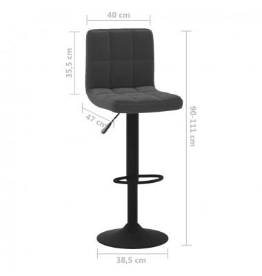  Baro taburetės, 2vnt., juodos spalvos, aksomas - Baro kėdės - 9