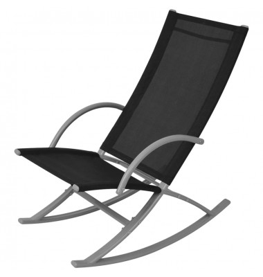  Sodo supamoji kėdė, 2 vnt., plienas ir tekstilenas, juoda  - Lauko kėdės - 2