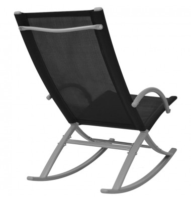 Sodo supamoji kėdė, 2 vnt., plienas ir tekstilenas, juoda  - Lauko kėdės - 4
