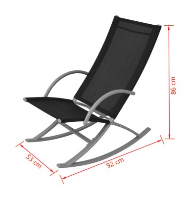  Sodo supamoji kėdė, 2 vnt., plienas ir tekstilenas, juoda  - Lauko kėdės - 7