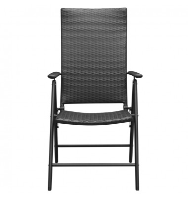  Sudedamos sodo kėdės, 2 vnt., poliratanas, juodos - Lauko kėdės - 3