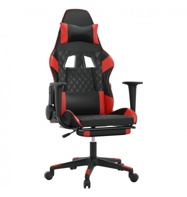  Žaidimų kėdė su pakoja, juoda ir raudona, dirbtinė oda - Žaidimų kėdės - 2