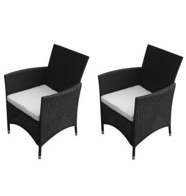  Sodo kėdės, 2 vnt., poliratanas, juodos - Lauko kėdės - 1