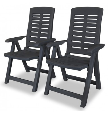  Atlošiamos sodo kėdės, 2vnt., plastikas, antracito spalva - Lauko kėdės - 1