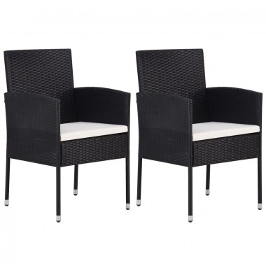  Sodo kėdės, 2 vnt., juodos, poliratanas - Lauko kėdės - 1