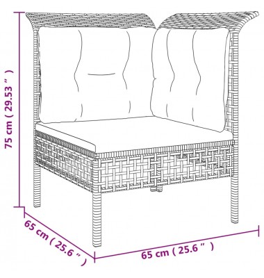  Sodo komplektas su pagalvėlėmis, 4 dalių, pilkas, poliratanas - Lauko baldų komplektai - 8