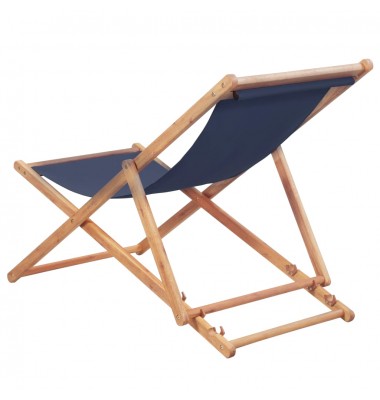  Sulankstoma paplūdimio kėdė, audinys ir medinis rėmas, mėlyna - Lauko kėdės - 2