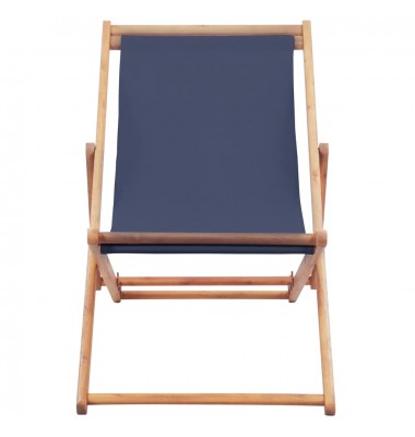  Sulankstoma paplūdimio kėdė, audinys ir medinis rėmas, mėlyna - Lauko kėdės - 3