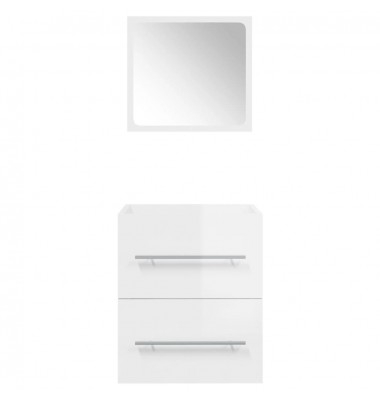  Vonios spintelė su veidrodžiu, balta, 41x38,5x48cm, blizgi  - Vonios baldų komplektai - 5