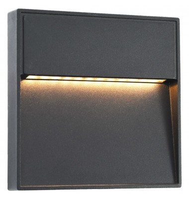  Sieniniai LED lauko šviestuvai, 2vnt., juodi, 3W, kvadratiniai - Lauko apšvietimas - 2