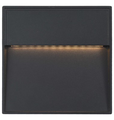  Sieniniai LED lauko šviestuvai, 2vnt., juodi, 3W, kvadratiniai - Lauko apšvietimas - 4