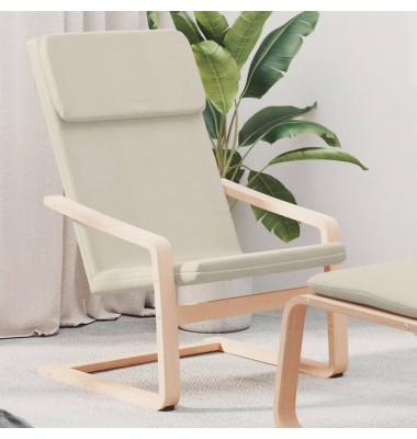  Poilsio kėdė, kreminės spalvos, audinys - Foteliai, krėslai - 1