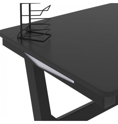  Žaidimų stalas su LED ir Z kojelėmis, juodas, 110x60x75cm - Rašomieji stalai - 10