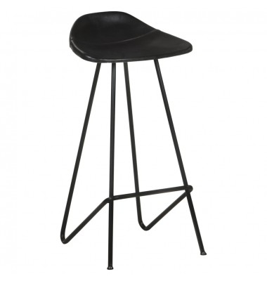  Baro taburetės, 4vnt., juodos spalvos, tikra oda - Baro kėdės - 3