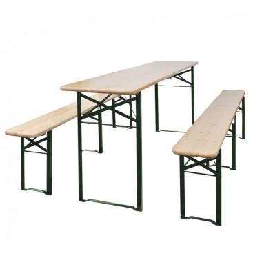  Sulankstomas alaus stalas su 2 suolais, 220cm, eglės mediena - Lauko stalai, staliukai - 1