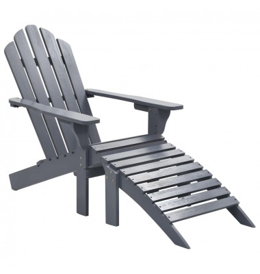  Sodo kėdė su atrama kojoms, pilka, mediena - Lauko kėdės - 1
