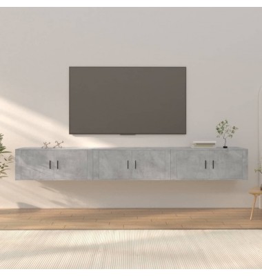  Sieninės TV spintelės, 3vnt., betono pilkos, 100x34,5x40cm - TV spintelės - 1