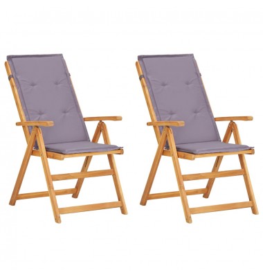  Atlošiamos sodo kėdės, 2 vnt., rudos, akacijos medienos masyvas - Lauko kėdės - 1