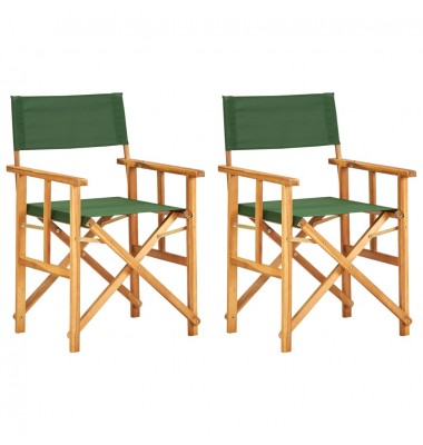  Režisieriaus kėdės, 2 vnt., žalios, akacijos medienos masyvas - Lauko kėdės - 1
