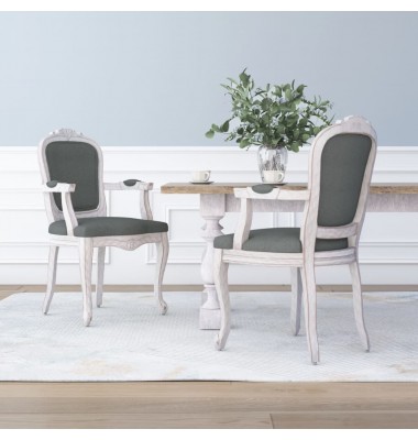  Valgomojo kėdės, 2vnt., pilkos, 62x59,5x100,5cm, audinys - Valgomojo Kėdės - 1