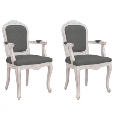  Valgomojo kėdės, 2vnt., pilkos, 62x59,5x100,5cm, audinys - Valgomojo Kėdės - 2