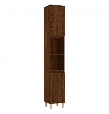 Vonios kambario spintelė, ruda ąžuolo, 30x30x190cm, mediena - Vonios spintelės, veidrodžiai - 1