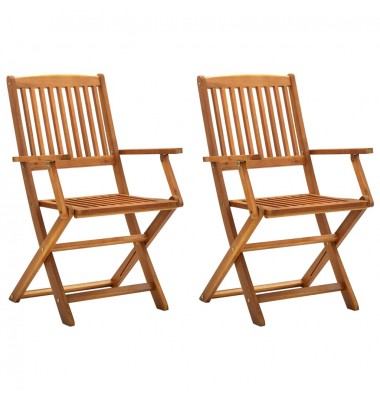  Sulankstomos lauko kėdės, 2vnt., akacijos medienos masyvas - Lauko kėdės - 1