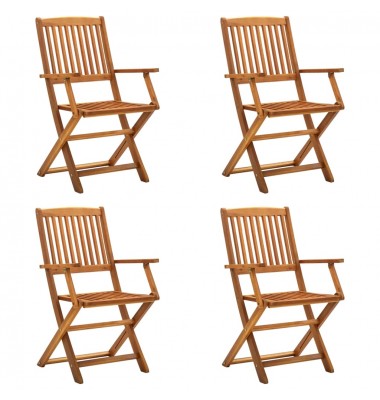  Sulankstomos lauko kėdės, 4 vnt., akacijos medienos masyvas - Lauko kėdės - 1