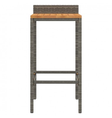  Baro taburetės, 2vnt., pilkos, poliratanas ir akacijos masyvas - Baro kėdės - 4