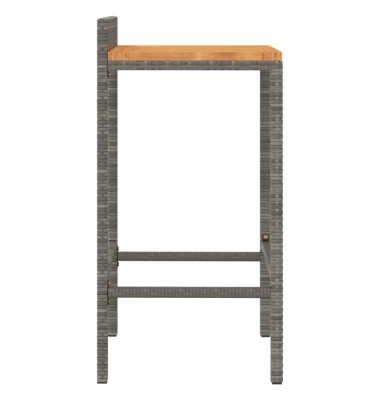  Baro taburetės, 2vnt., pilkos, poliratanas ir akacijos masyvas - Baro kėdės - 5