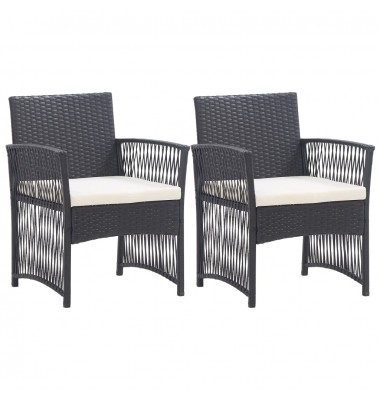  Sodo krėslai su pagalvėlėmis, 2vnt., juodi, poliratanas - Lauko kėdės - 1