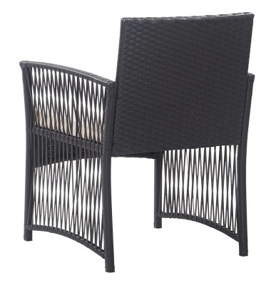  Sodo krėslai su pagalvėlėmis, 2vnt., juodi, poliratanas - Lauko kėdės - 5