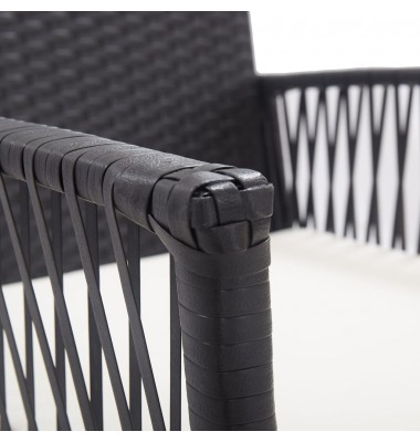  Sodo krėslai su pagalvėlėmis, 2vnt., juodi, poliratanas - Lauko kėdės - 6