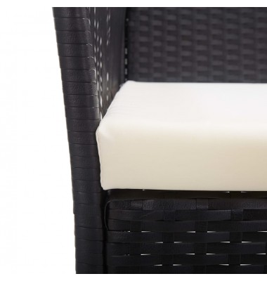  Sodo krėslai su pagalvėlėmis, 2vnt., juodi, poliratanas - Lauko kėdės - 7