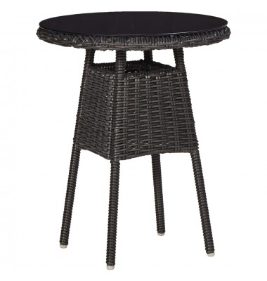 Sodo kėdės su arbatos staliuku, 2vnt., juodos, poliratanas - Lauko kėdės - 2