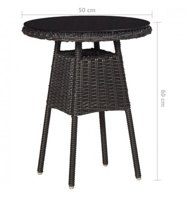 Sodo kėdės su arbatos staliuku, 2vnt., juodos, poliratanas - Lauko kėdės - 11