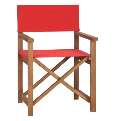  Režisieriaus kėdė, raudonos spalvos, tikmedžio medienos masyvas - Lauko kėdės - 1