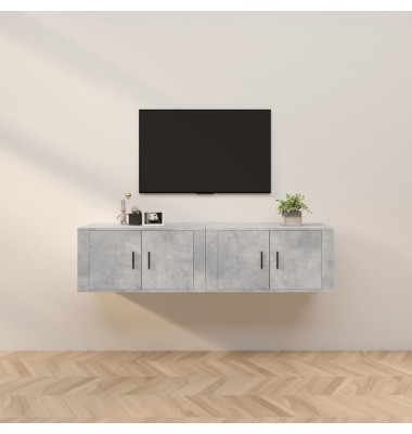  Sieninės TV spintelės, 2vnt., betono pilkos, 80x34,5x40cm - TV spintelės - 1